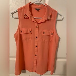 Stud Detailed Tank Top Blouse